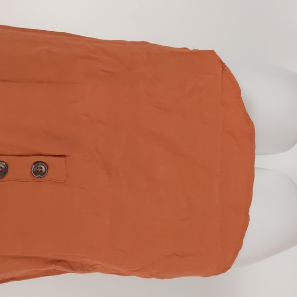 Witchery Womens Top Size XS Orange Sleeveless V-Neck Button Detail Lyocell Blend - Picture 4 of 14